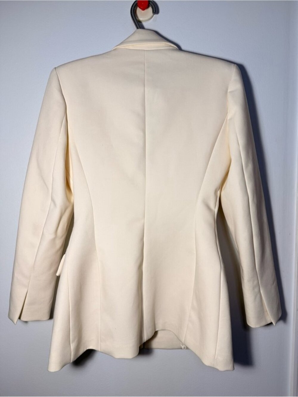 ZARA Off-White Single-Button Tailored Blazer size S - Picture 3 of 9